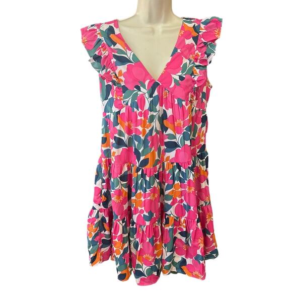 Ee:some Women's Floral Midi Dress - Size Medium Sleeveless with Plunging V-Neck - Picture 1 of 3